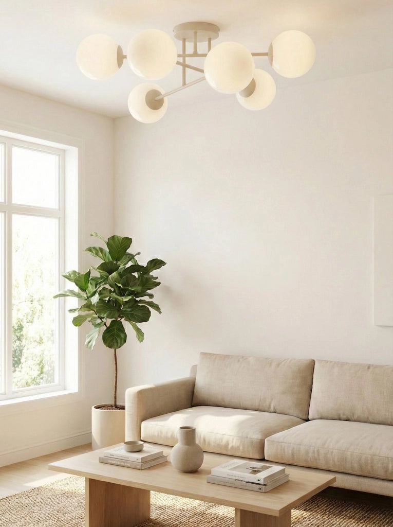 Lampada soffitto ROMA 6xE14 beige bianca Emibig
