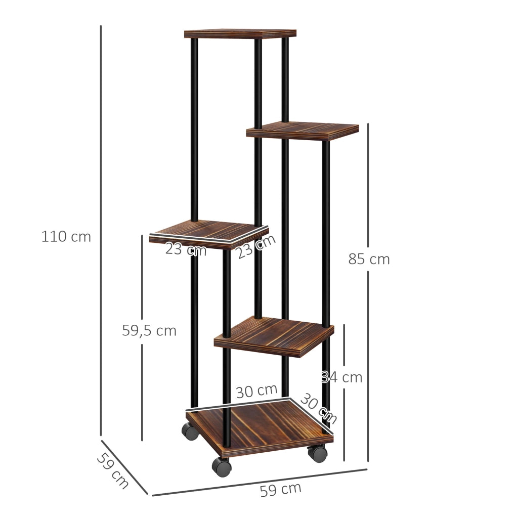 Portapiante a 5 livelli ¨C zephmum ¨C legno e acciaio