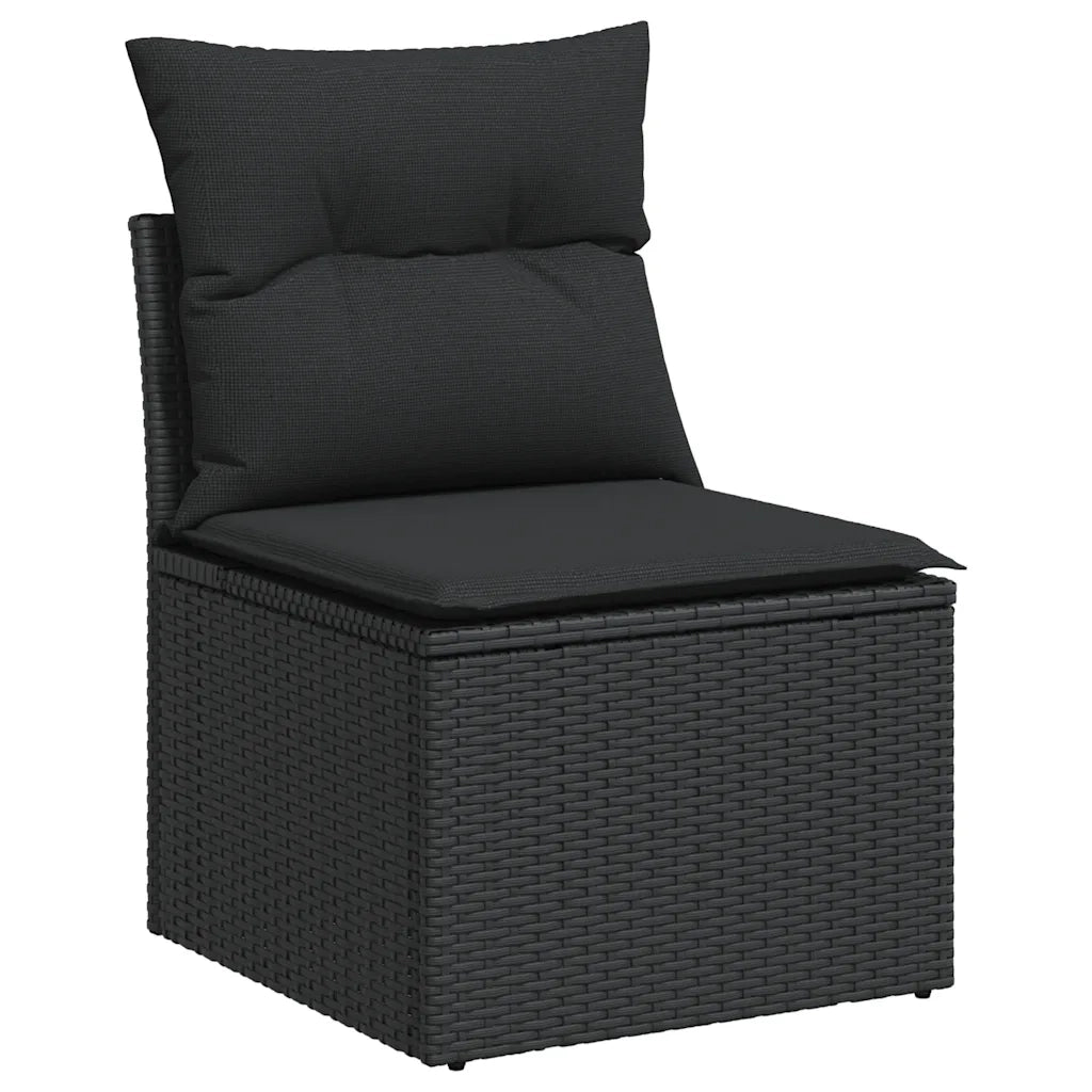 Set Divani da Giardino con Cuscini 7pz Nero Polyrattan 3268555
