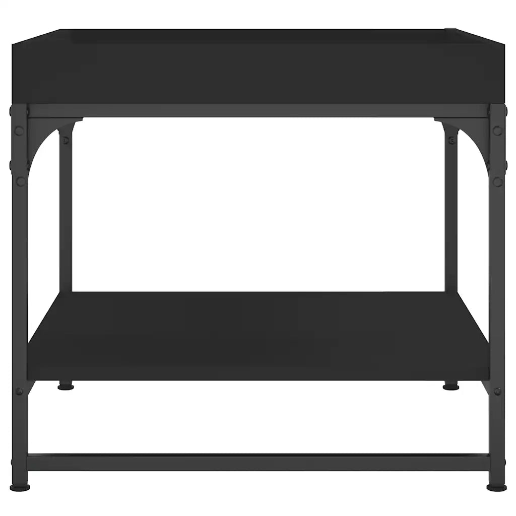 Tavolino da Salotto-Tavolino da soggiorno-Tavolo Nero 49,5x49,5x45 cm in Legno Multistrato