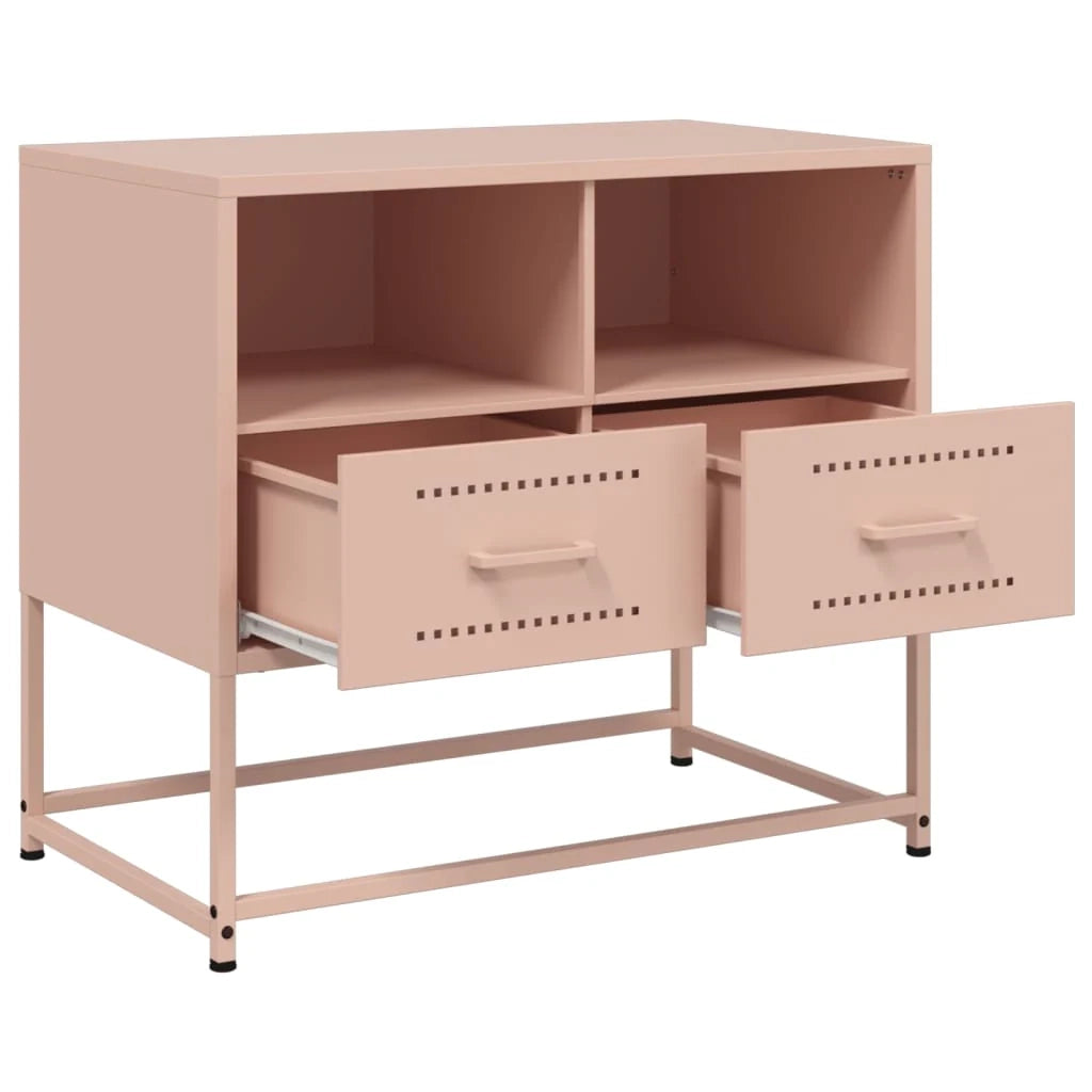 Mobile TV multimediale mensola TV credenza TV sala da pranzo soggiorno camera da letto rosa 68 x 39 x 60,5 cm acciaio rosa 02_0028301