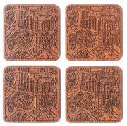 Sostegni per mappa di Taipei in legno di sapello, 4 pezzi, con mappa urbana, opzioni per diverse città, manufatti artigianali