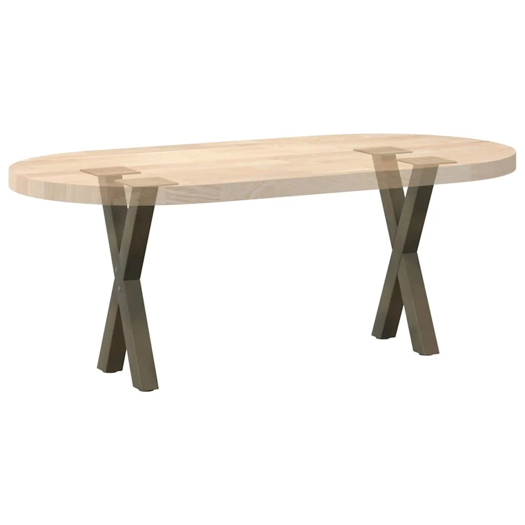 Gambe per Tavolino da Caff¨¨ a Forma di X 2 pz-Set di 2 Gamba per Tavolo Acciaio Naturale 28x(42-43) cm Acciaio 497643