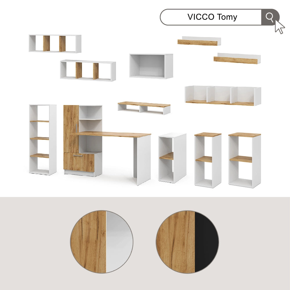 Scrivania Tomy Bianco/Rovere dorato 150 x 59 cm Vicco