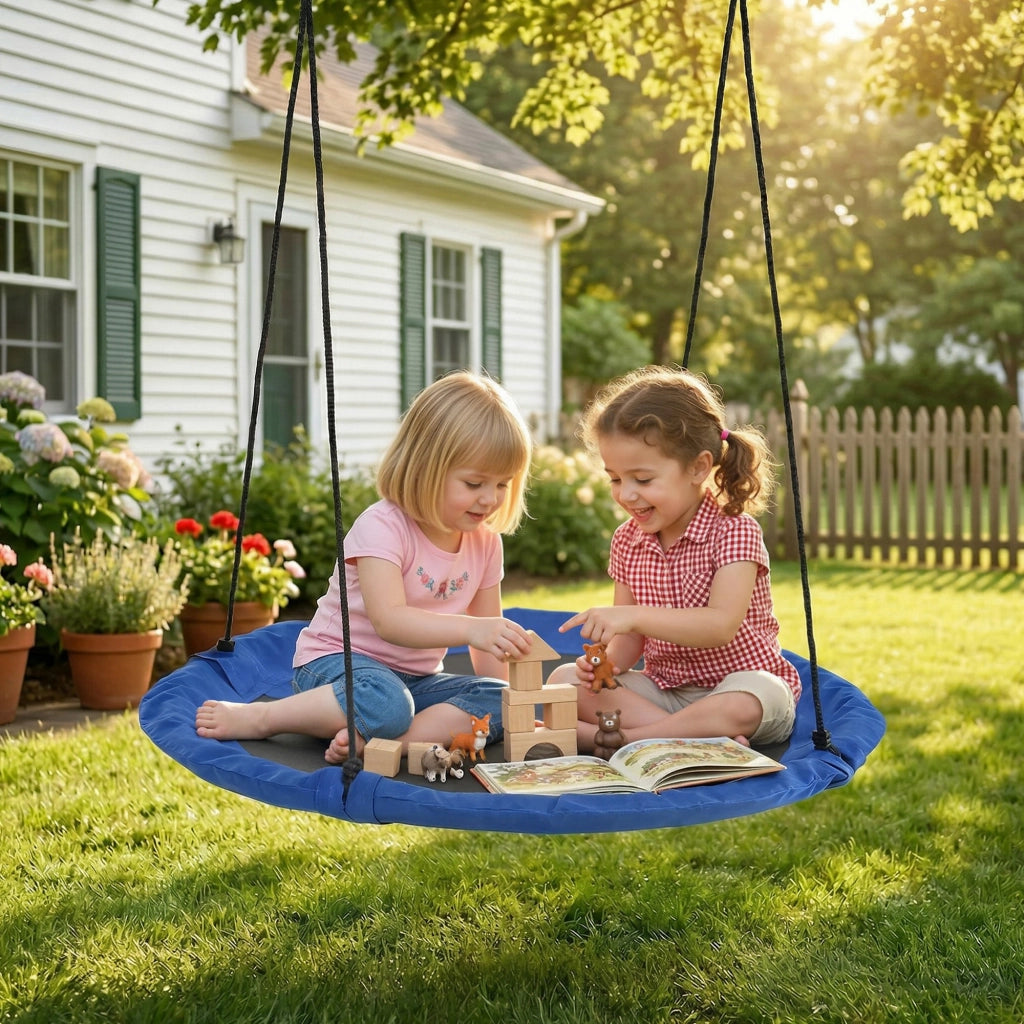 Altalena a nido per giardino ¨C Xylo ¨C ¦µ110 cm blu resistente alle intemperie fino a 100 kg