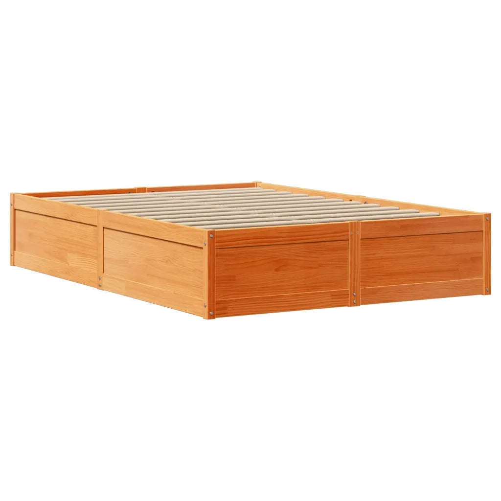 Giroletto senza Materasso-Struttura Letto Marrone Cera 150x200 cm Legno di Pino 346383