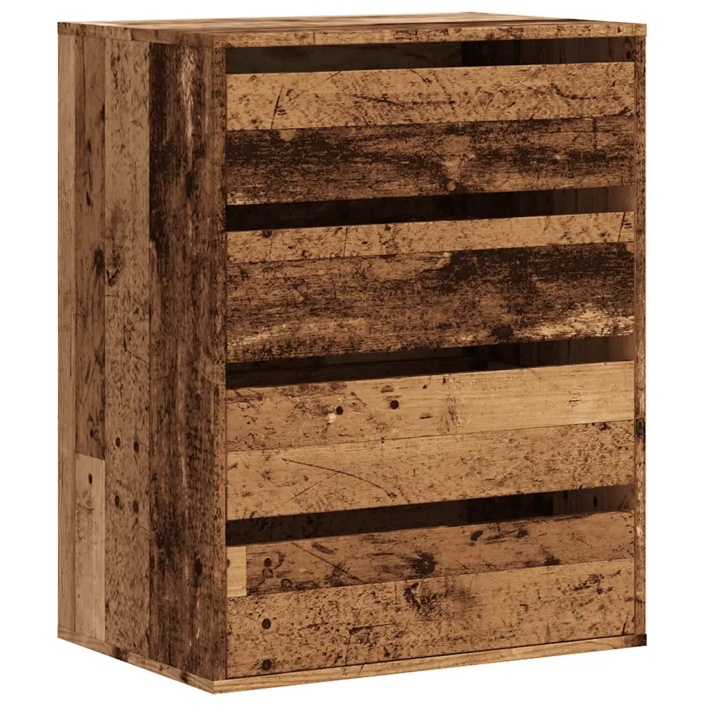 Cassettiera Angolare Legno Antico 60x41x76 cm Legno Multistrato CFW6153999