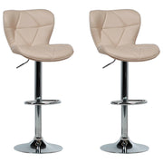 Set di 2 sgabelli da bar in ecopelle beige girevoli regolabili in altezza sedia da bar moderna da cucina