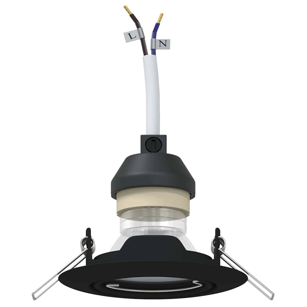 Set di 12 faretti da incasso orientabili dal design contemporaneo 9 x 9 x 2,5 cm metallo nero 02_0058269