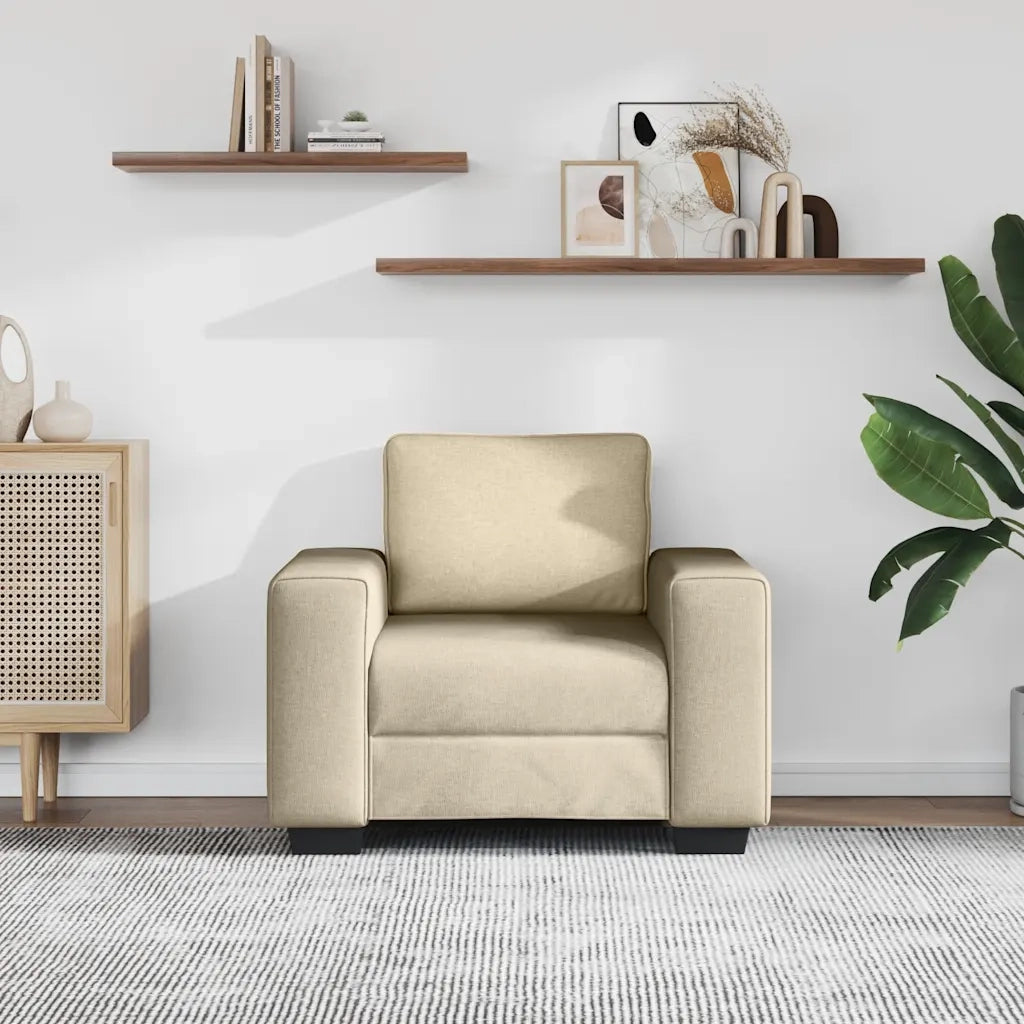 Poltrona Crema 100x77x82 cm in Tessuto 4105153