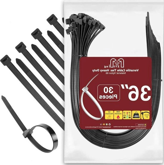30 pezzi di nylon di alta qualità UV industriale, 900 mm, cavi elettrici zip tie, 9 mm, cavi elettrici lega robusta.