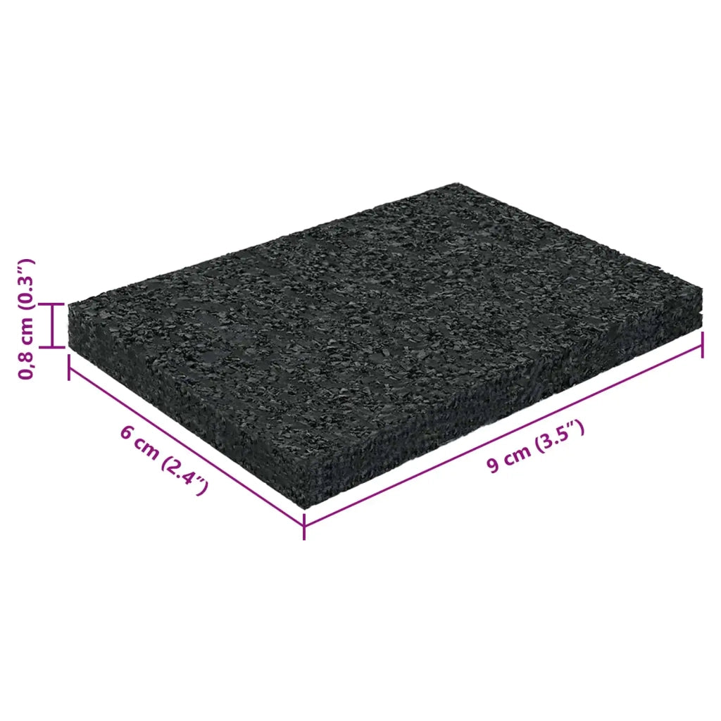 Pad per patio in granuli di gomma Nero 6 x 9 x 0,8 cm Gomma CFW5800995
