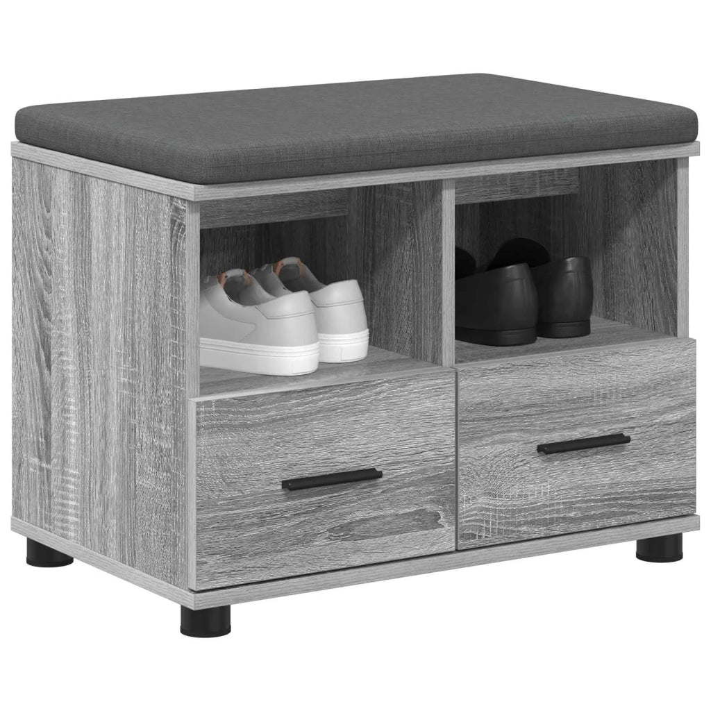 Panca per ingresso con cuscino-Sgabello-Panca da Corridoio Grigio Sonoma 60 x 38 x 46 cm 803315