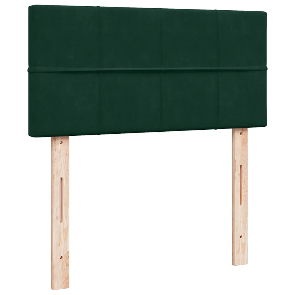 Giroletto a Molle con Materasso Verde Scuro 80x200 cm Velluto