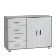 Mobile 2 Ante 4 Cassetti Kit Cemento cm 116x41x86h - Sarmog