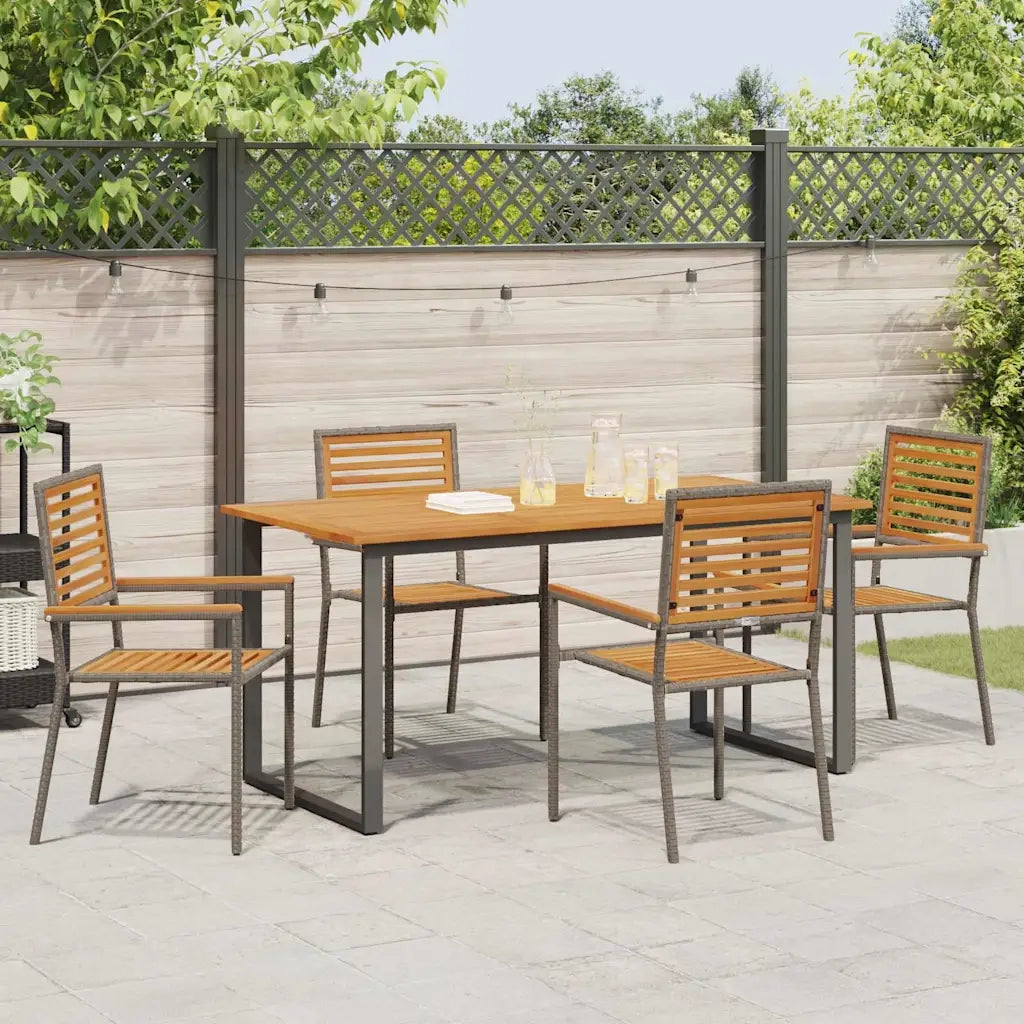 Set da Pranzo per Giardino 5 pcs Grigio 3365458