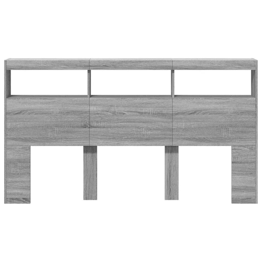 Testiera | Testata con Contenitore a LED Grigio Sonoma 180x17x102 cm