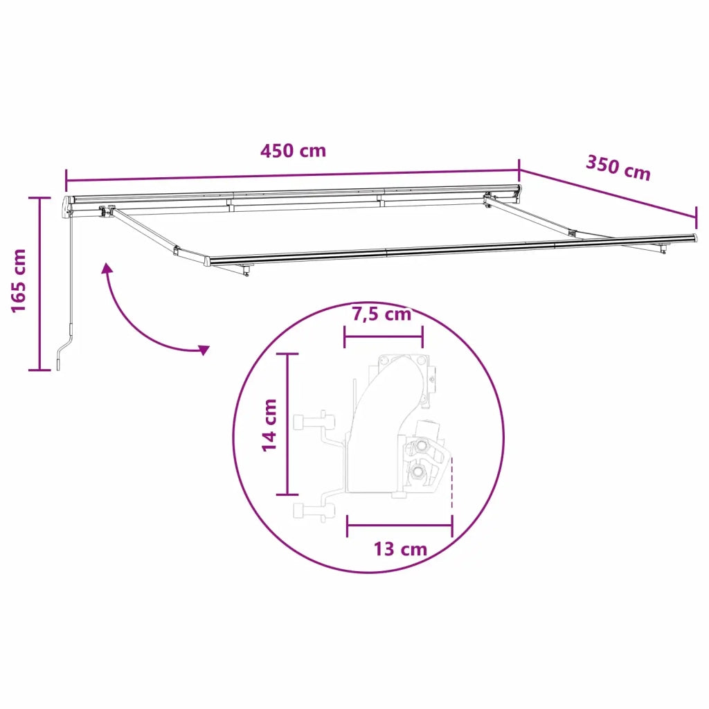Tenda retrattile Grigio chiaro e bianco 450 × 350 cm 3426279
