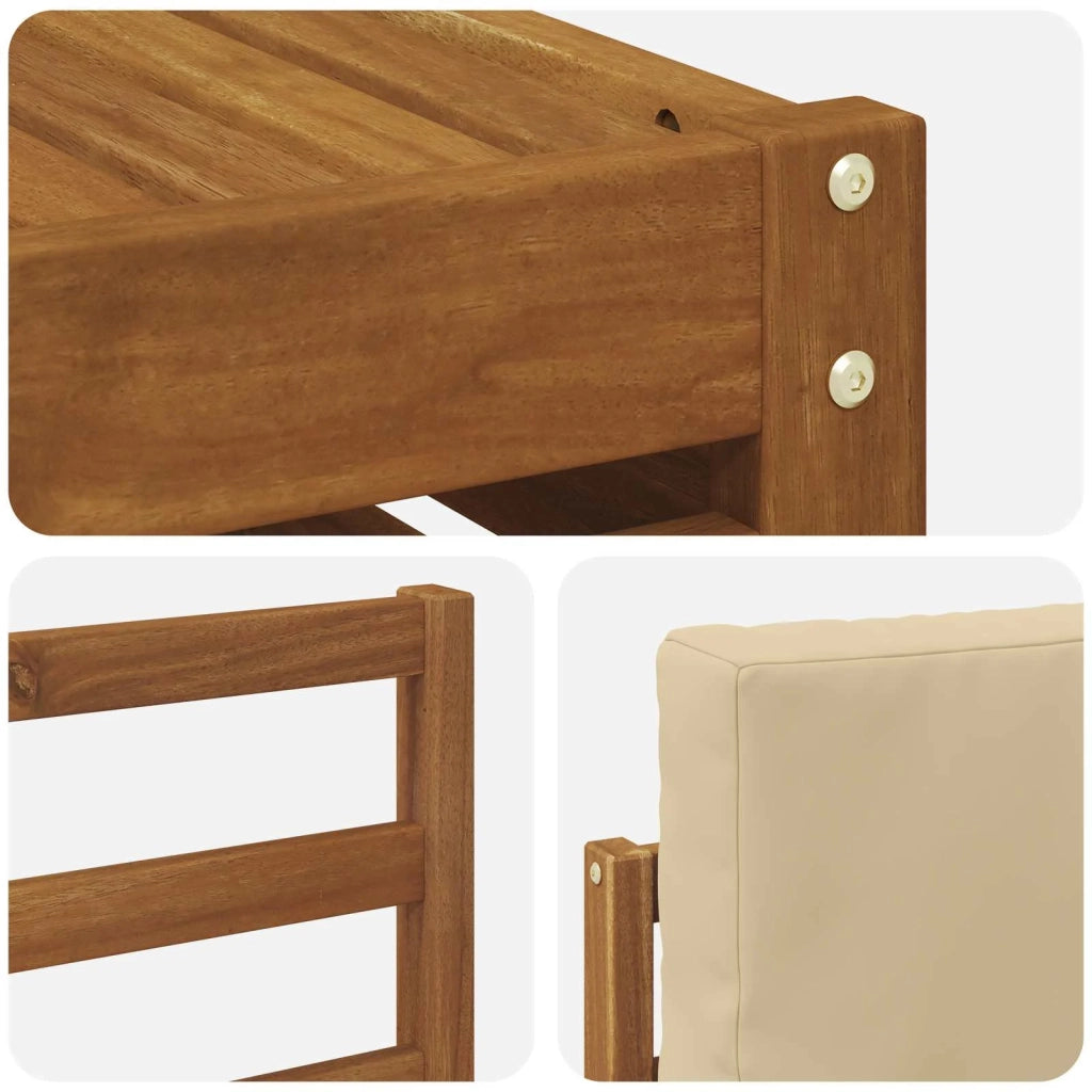 Set di divani da esterno 7 pz Naturale e Beige 3374393