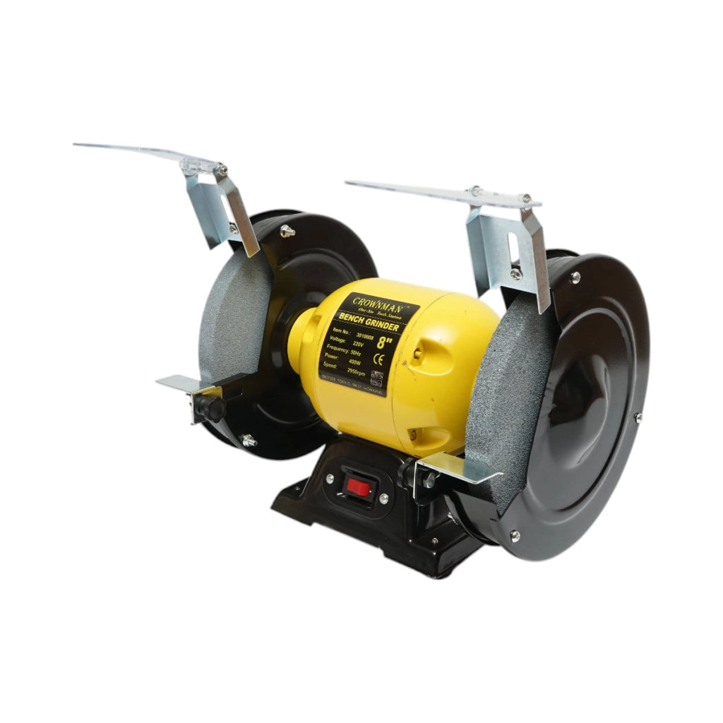 Smerigliatrice da banco 400W, disco abrasivo 220V 200x20x16mm, velocità di rotazione 2950rpm Crownman