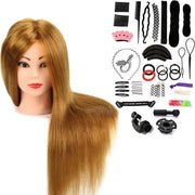 Orefice con Supporto + Set di Trecce per Capelli - #27 - 60% Capelli Naturali, Testa di Capelli per Allenamento