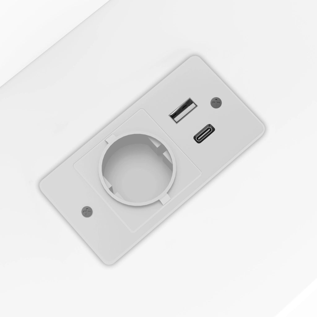 LETTO DIVANO estraibile 140x200 cm bianco con prese e 2 USB