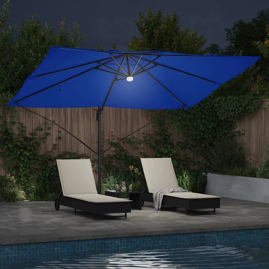 Ombrello | Parasolne Azzurro 351 x 250 x 253 cm Poliestere e Alluminio