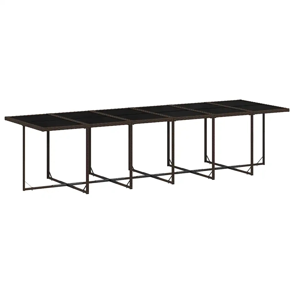 Set da Pranzo da Giardino 13pz con Cuscini Marrone Polyrattan 3211665