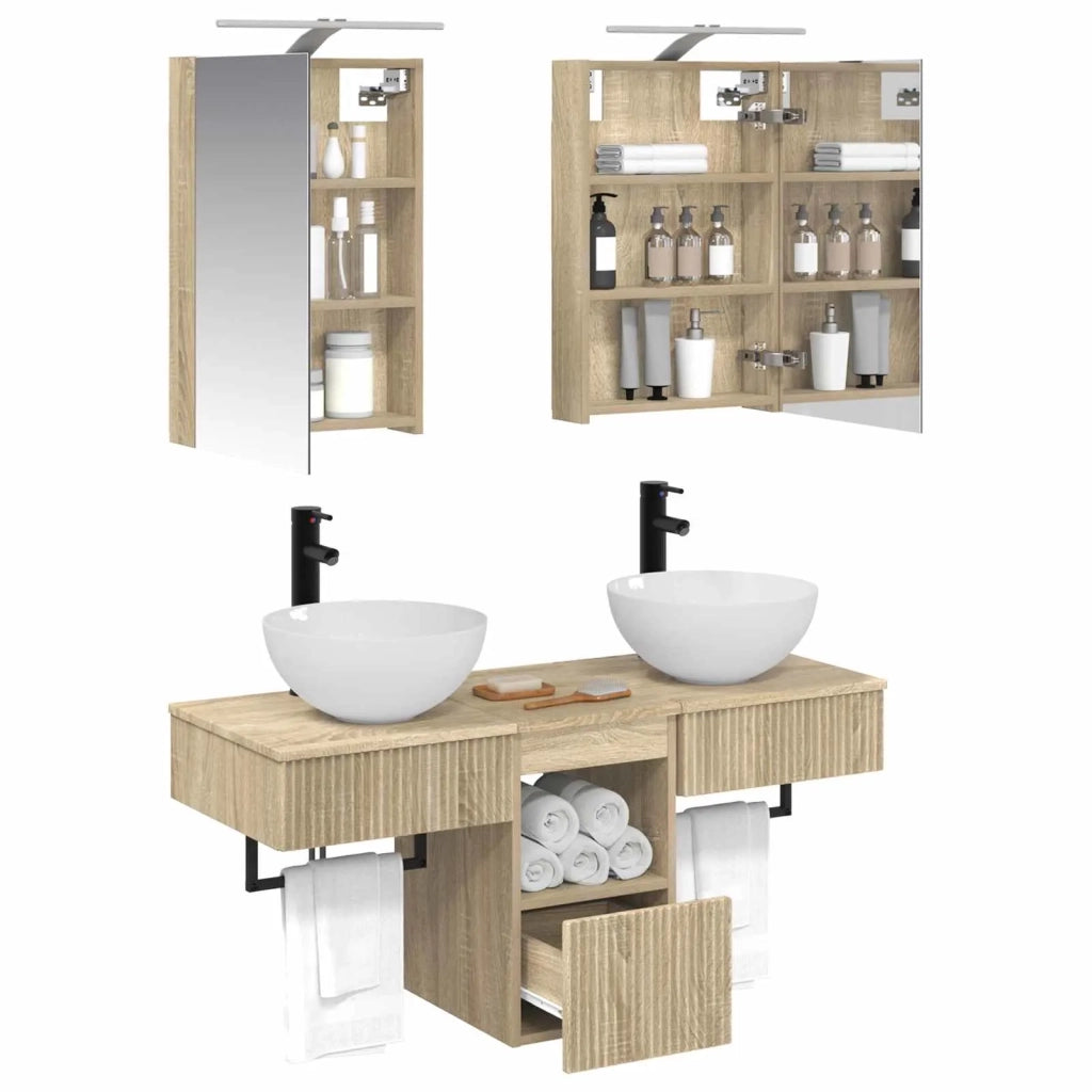 Set di Armadi da Bagno 5 pz Rovere Sonoma Legno ingegnerizzato 3406273