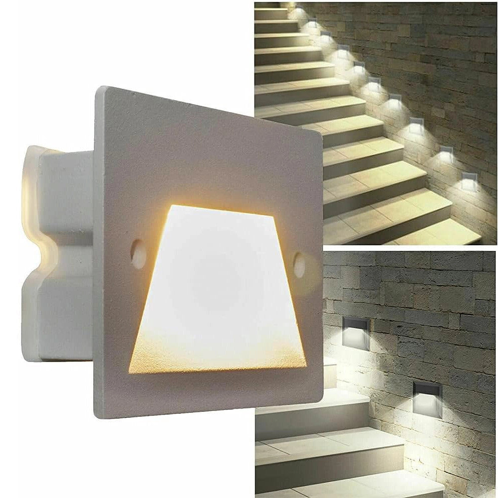 Trade Shop - Faretto Incasso Per Cassetta 503 Segnapasso 3w Tecnologia Cct Con Switch Ip65 Es49-3c - Grigio