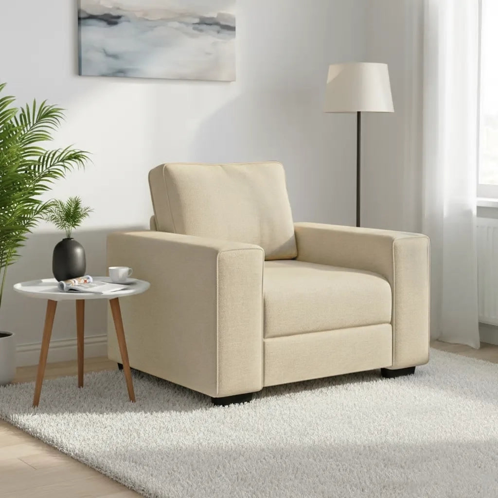 Poltrona Crema 100x77x82 cm in Tessuto 4105153