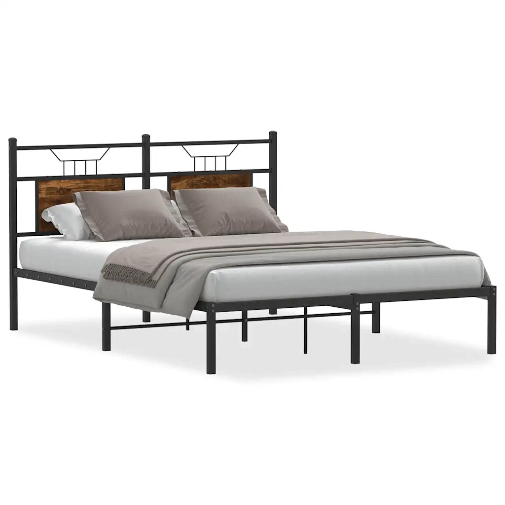 Giroletto senza Materasso-Struttura Letto Rovere Fumo 140x200 cm in Truciolato 529681