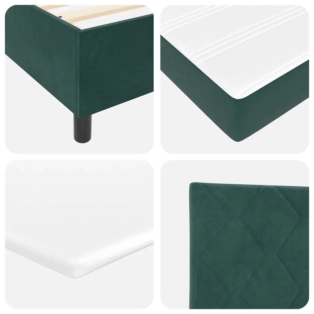 Letto a molle con materasso Verde Scuro 90 x 200 cm Velluto 3339875