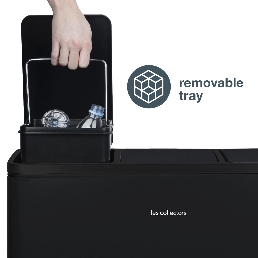 Pattumiera per differenziata 3x18L nero