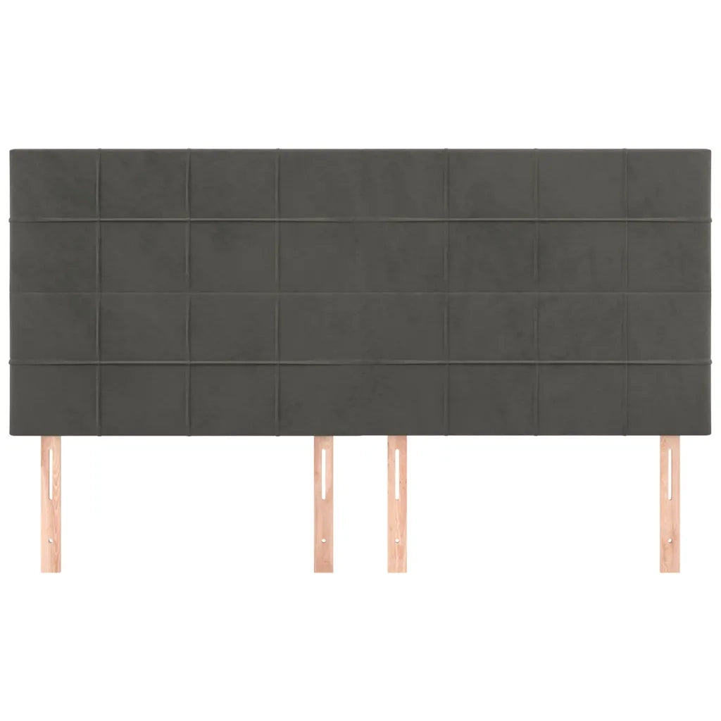 Testiera | Testata Grigio Scuro 200x5x118/128 cm Velluto
