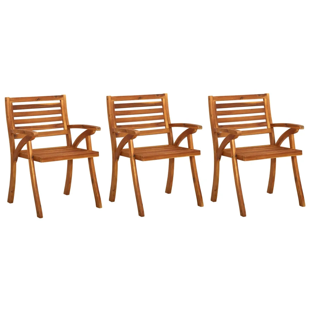 Sedie da Pranzo da Giardino con Cuscini 3 pz | Sedie da Esterno Massello di Acacia