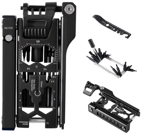 Kit multitool per bicicletta 38 combinato 1 set di riparazione per bicicletta con chiave a catena, chiave inglese, pinza e cricchetto - un set di accessori portatile per bicicletta