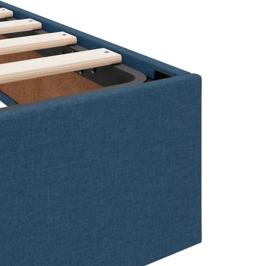 Letto ottomano con archiviazione Blu 160 x 200 cm Tessuto 3442837
