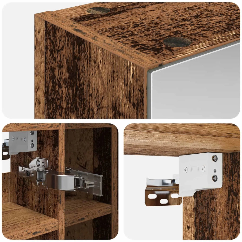 Mobiletto per specchio da bagno Legno vecchio 60 x 14,5 x 50 cm 889077