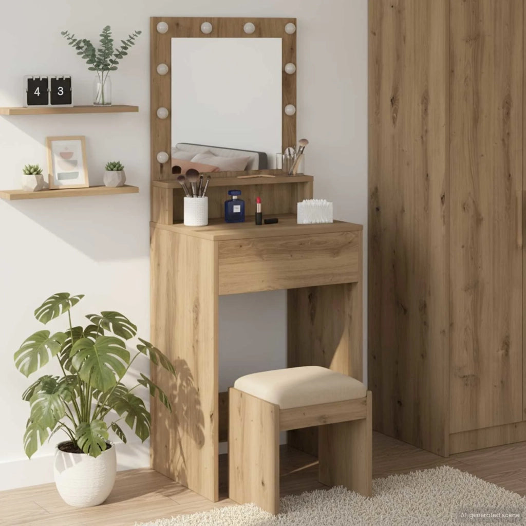 Toeletta | Tavolo da Trucco Rovere artigianale 50 x 41 x 135 cm