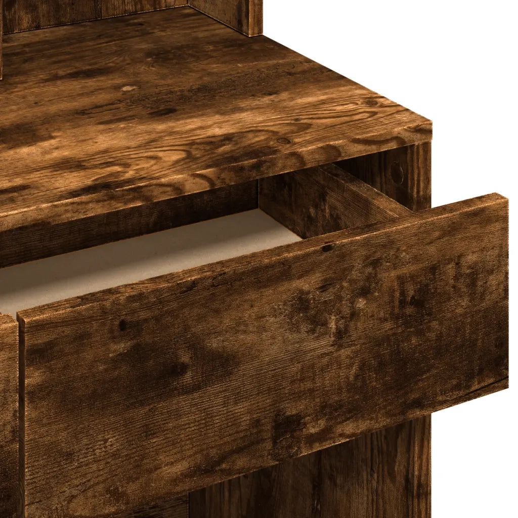 Toeletta | Tavolo da Trucco con Specchio Rovere Fumo 80x41x144,5 cm