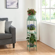 Stand Portapiante Altena 94,5 x 27 x 27 cm Metallo Verde [en.casa]