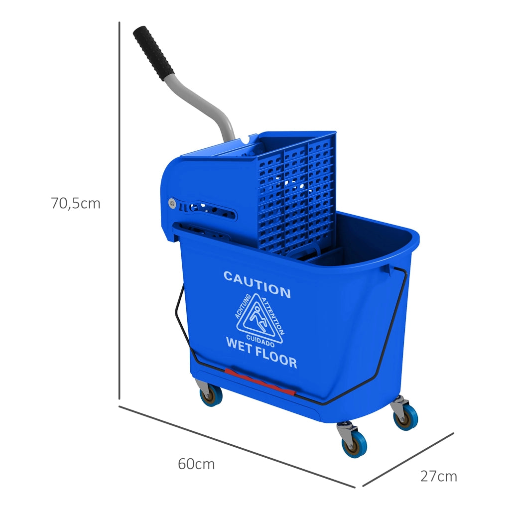 Secchio per mocio con strizzatore 20L ¨C Xylo ¨C con ruote e manico, plastica blu