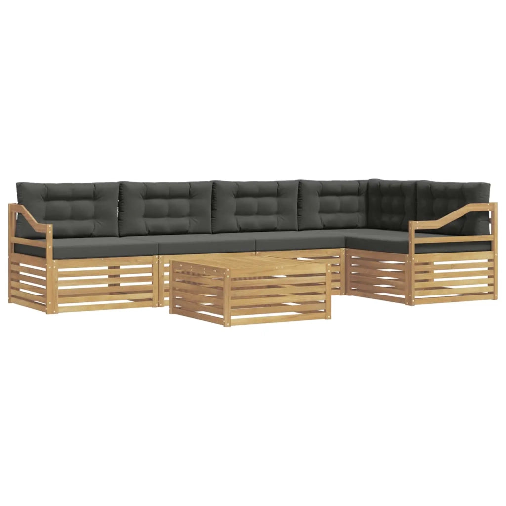 Set di divani da esterno 6 pz Bianco e Antracite Poliestere 3390542