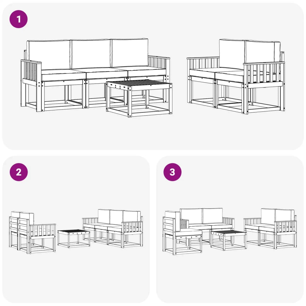 Set di divani da esterno 6 pcs 3387239