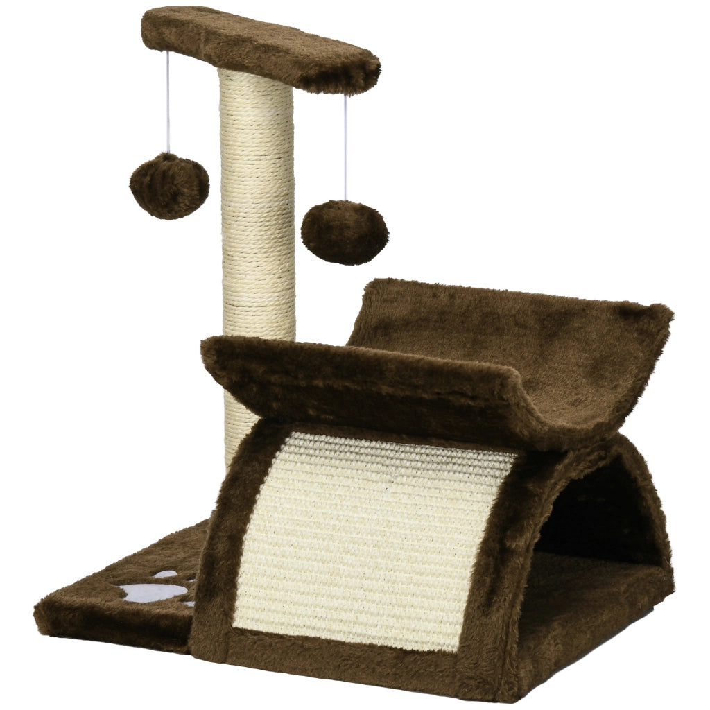 Albero per Gatti con Cuccia e Palline ¨C Zephmum ¨C Naturale Altezza 43cm