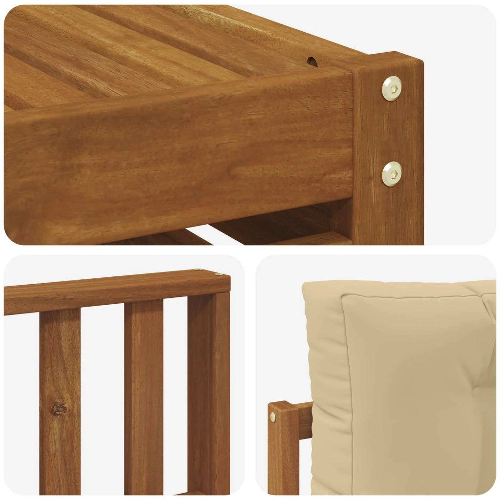 Set di divani da esterno con cuscino 7 pcs Naturale e Beige 3373773