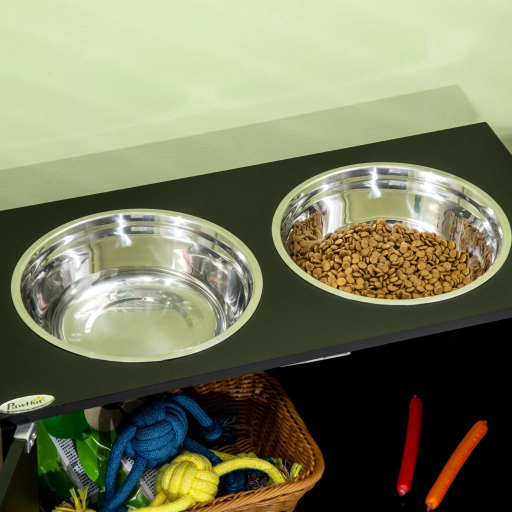 CIOTOLA PER CANI Rialzata 60x30x35,5 cm Legno Nero