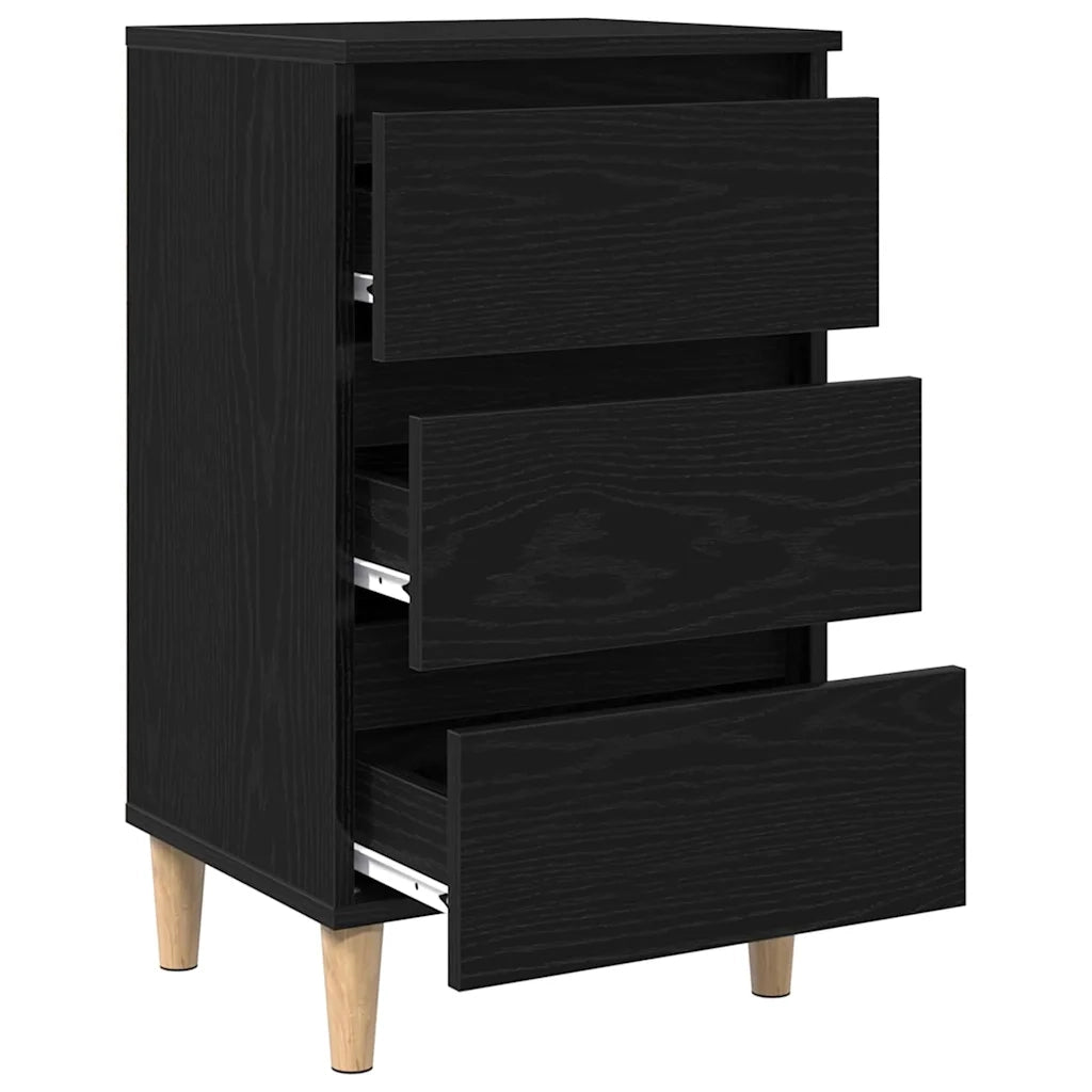 Comodino | Armadio da Notte | Mobiletto da notte Rovere Nero 40 x 35 x 69 cm Legno multistrato