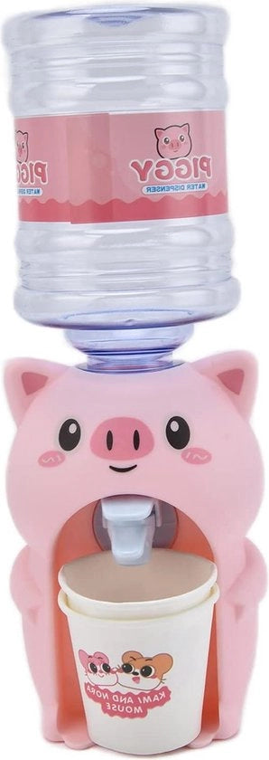 Dispensatore di acqua per bambini con tazza, giocattolo divertente per bambini, grande e carino, maiale rosa.